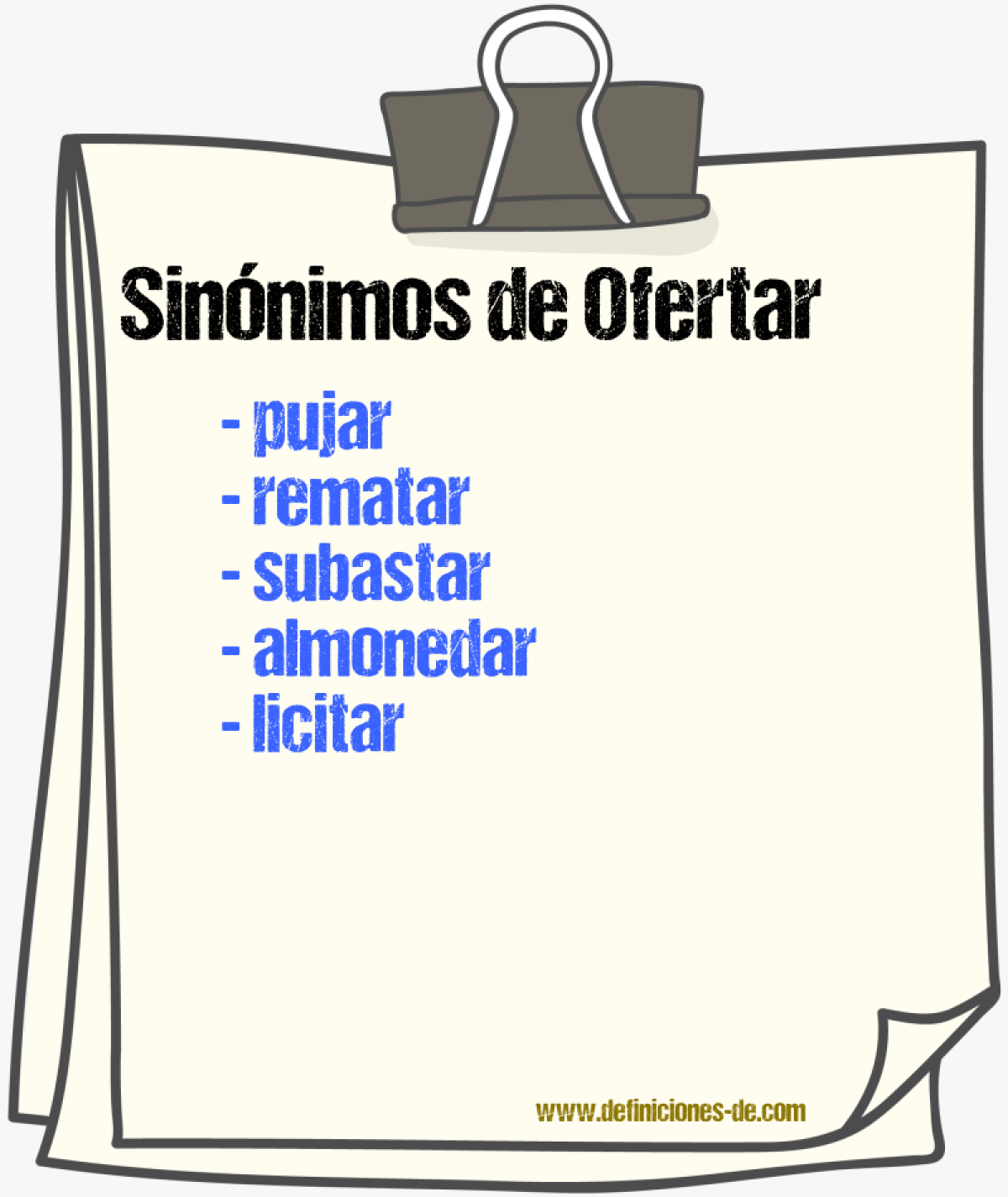 Sinnimos de ofertar