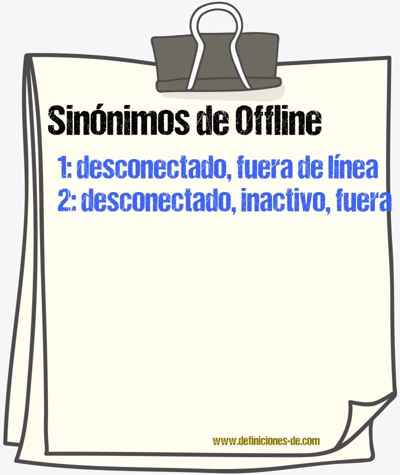 Sinónimos de offline