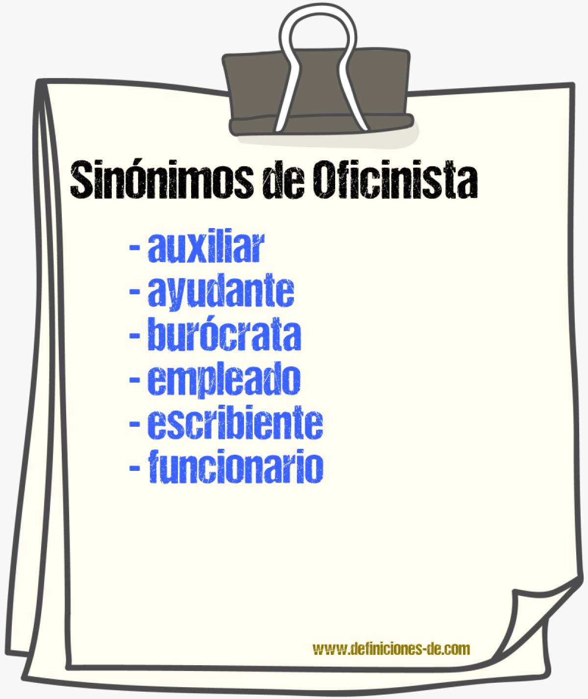 Sinnimos de oficinista