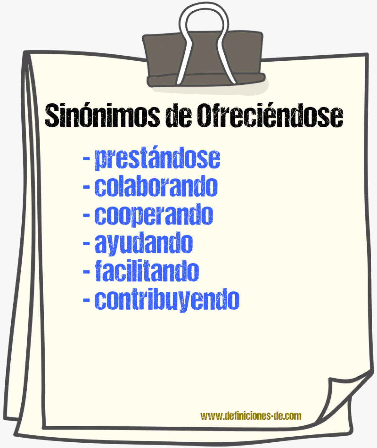 Sinónimos de ofreciéndose