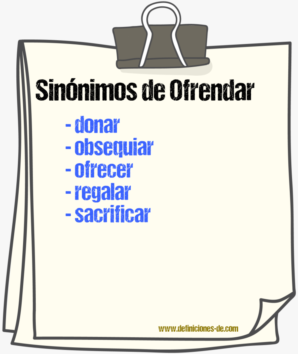 Sinnimos de ofrendar