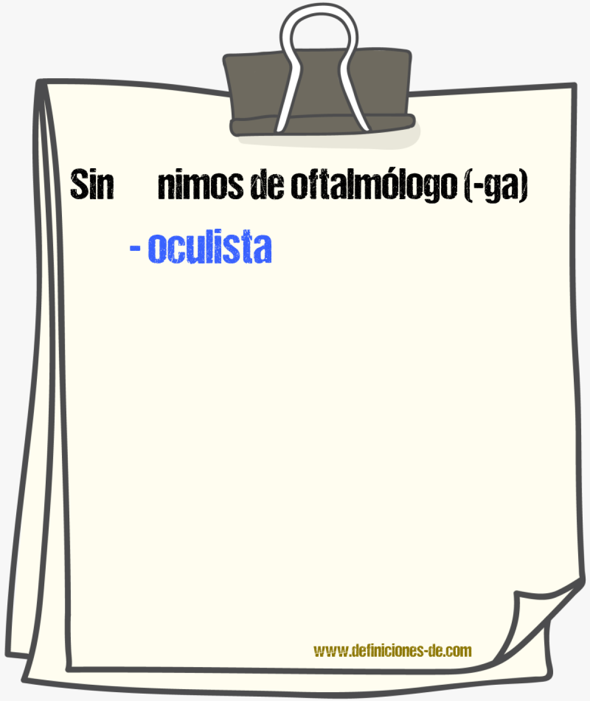 Sinnimos de oftalmlogo