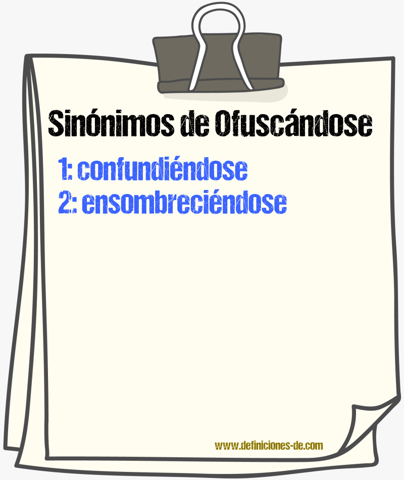 Sinónimos de ofuscándose
