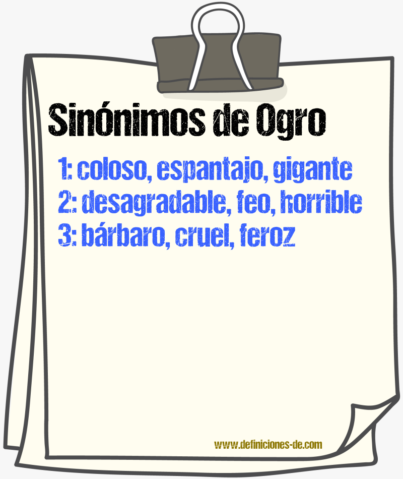 Sinnimos de ogro