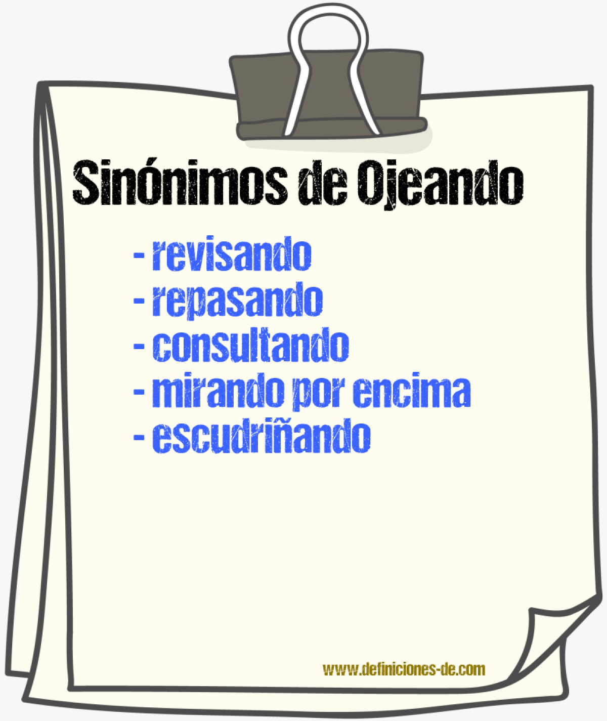 Sinónimos de ojeando