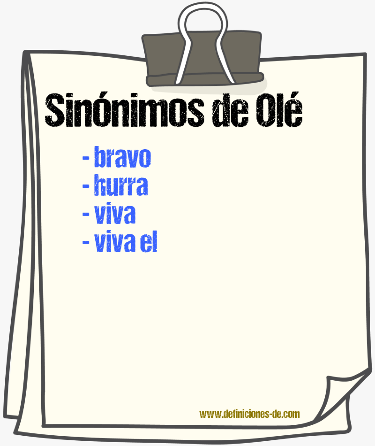 Sinónimos de olé