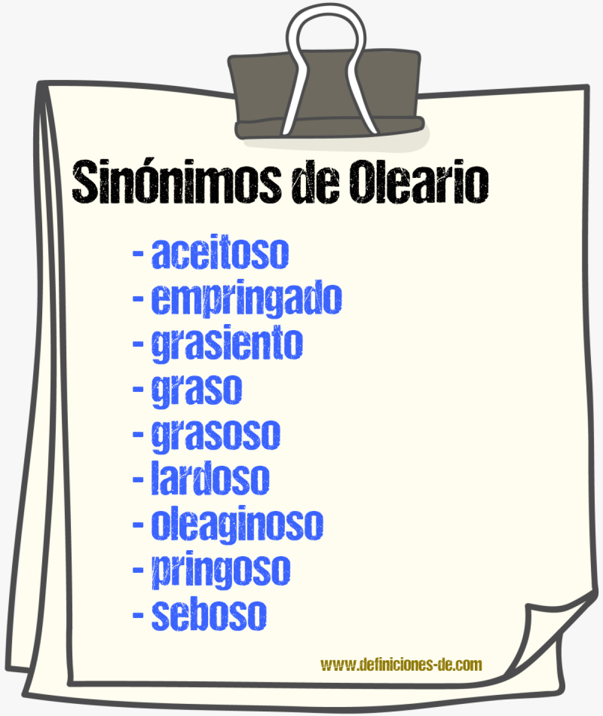 Sinnimos de oleario