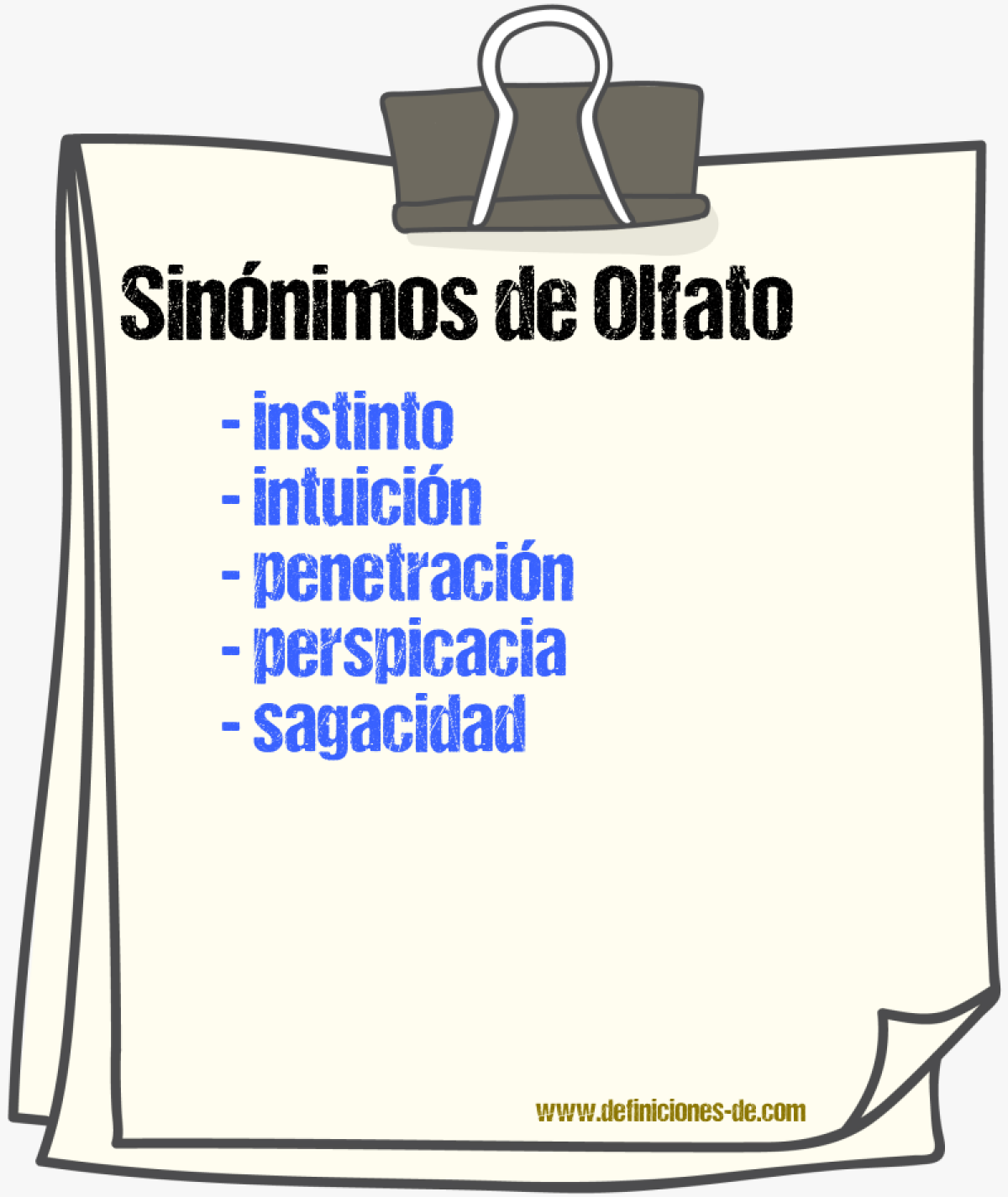 Sinnimos de olfato