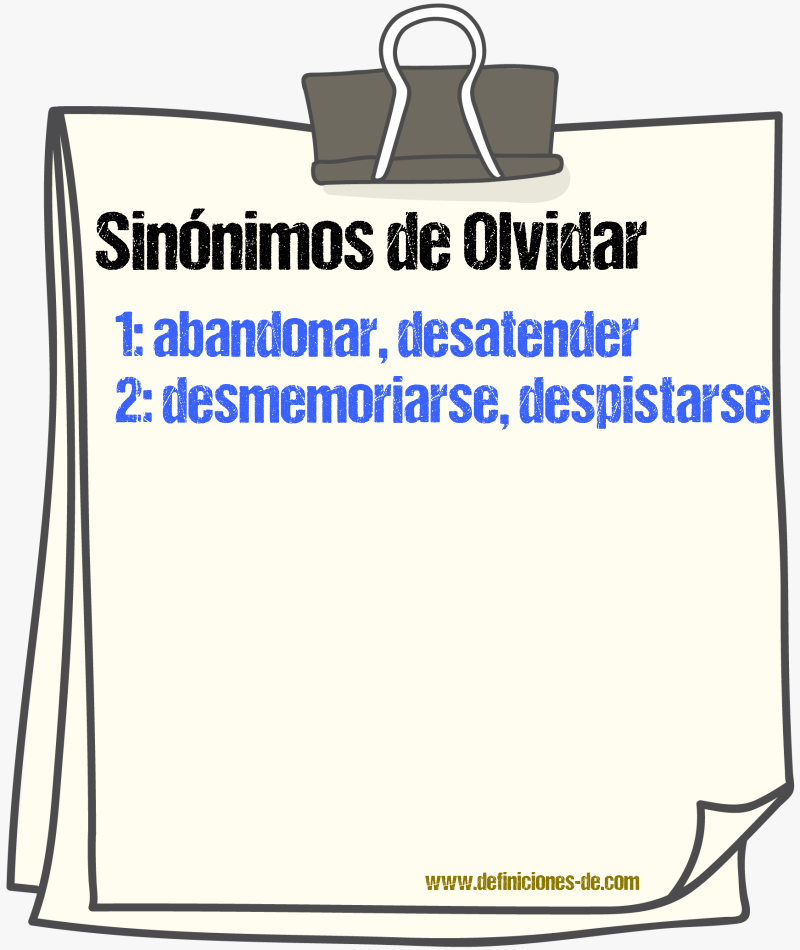 Sinnimos de olvidar