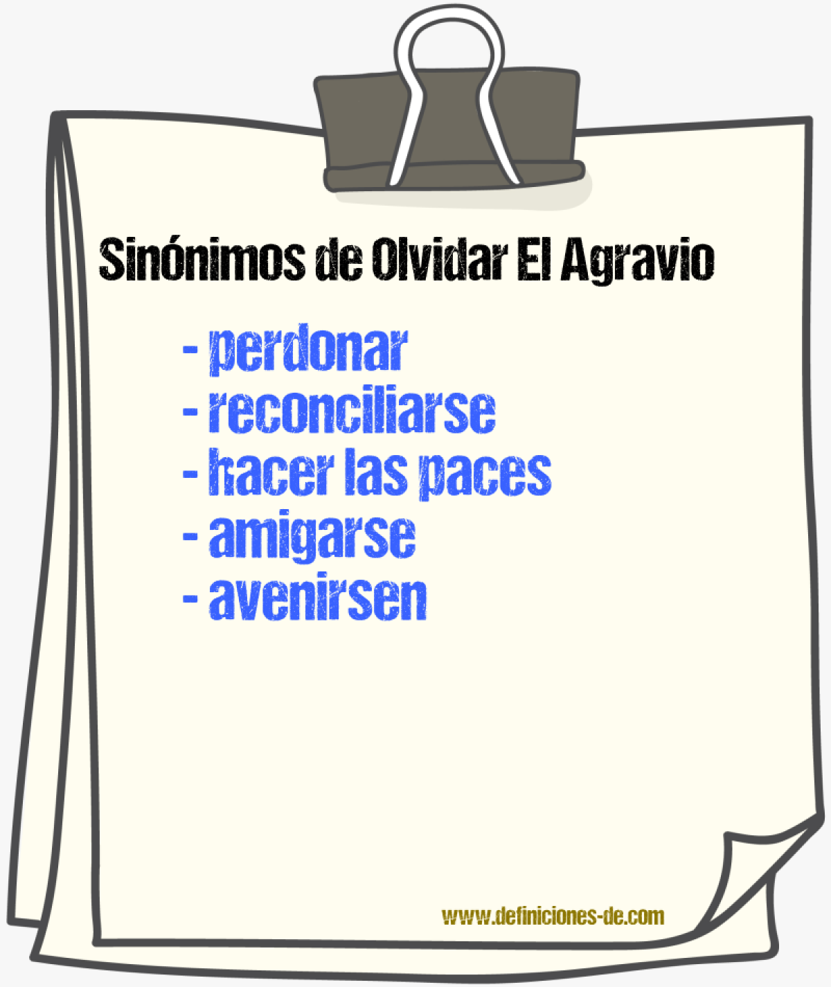 Sinónimos de olvidar el agravio