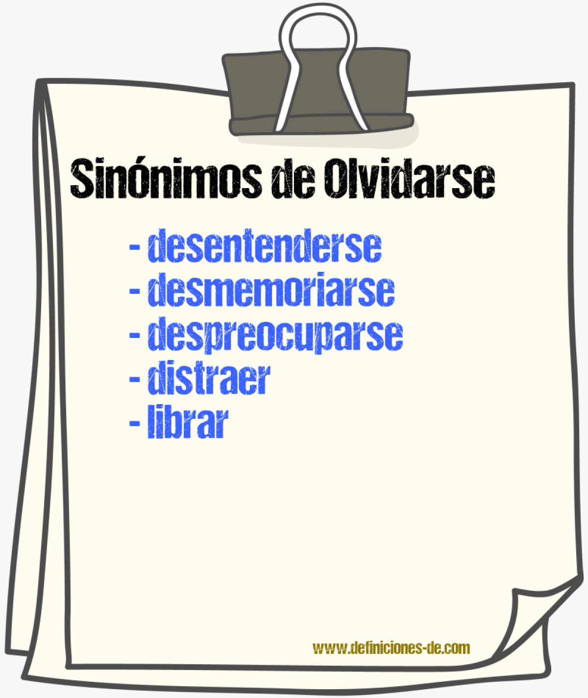 Sinnimos de olvidarse