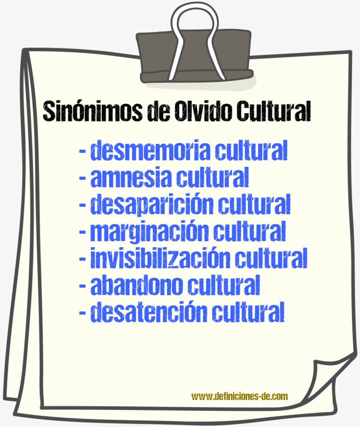 Sinónimos de olvido cultural
