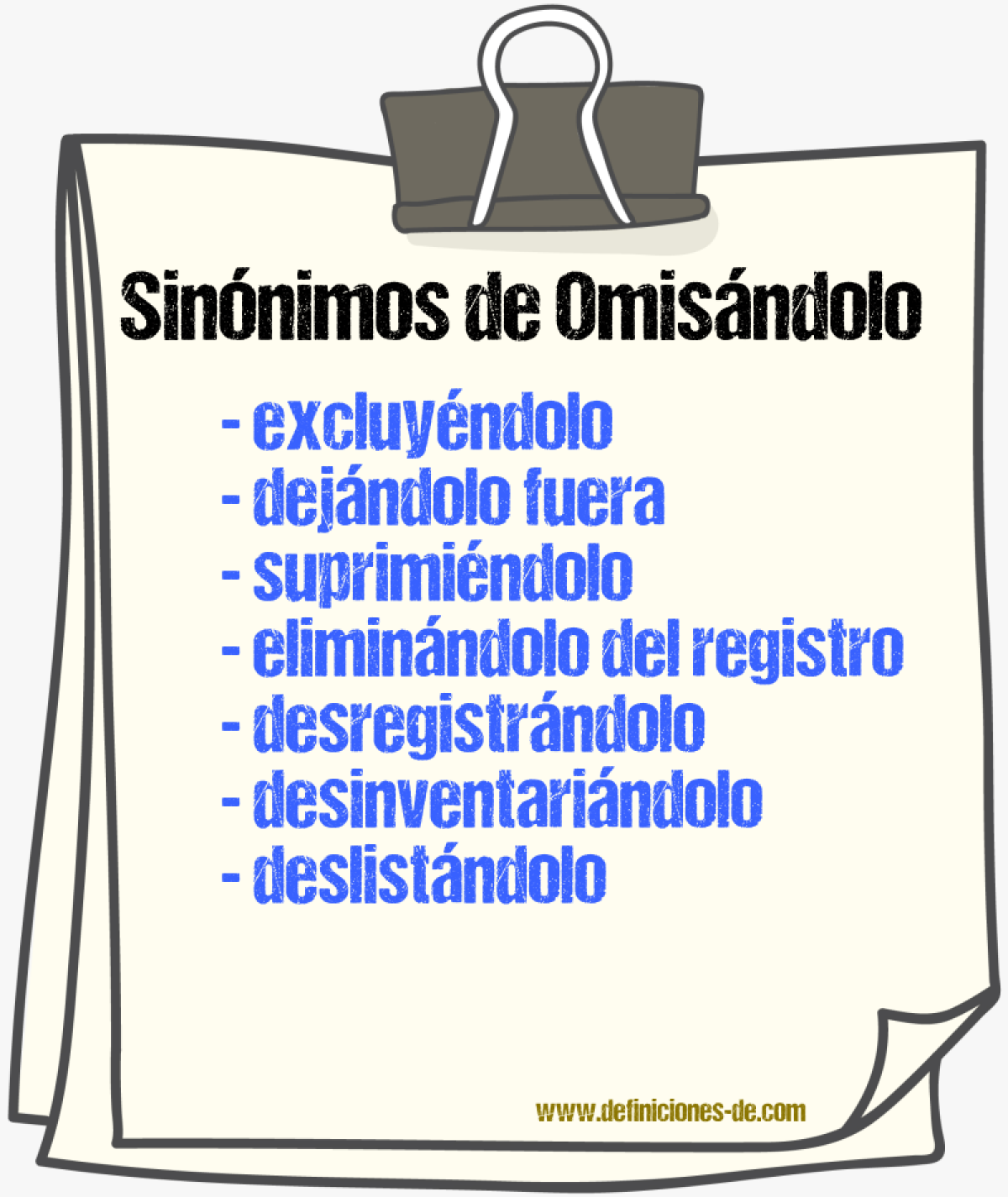 Sinónimos de omisándolo