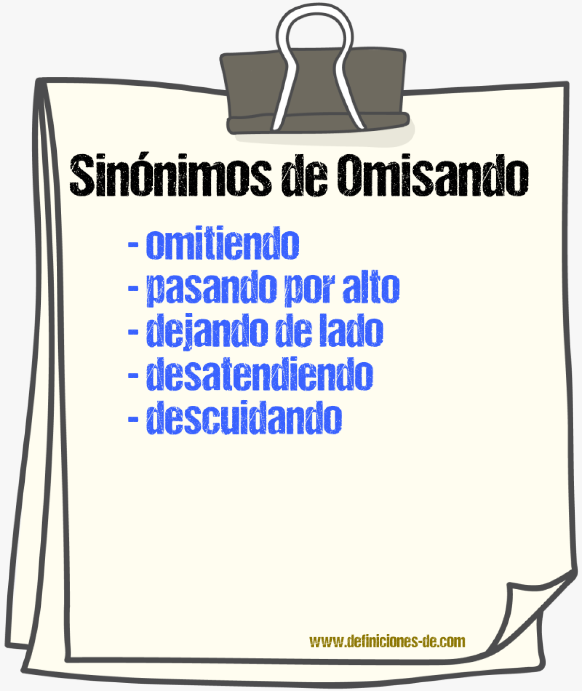 Sinónimos de omisando