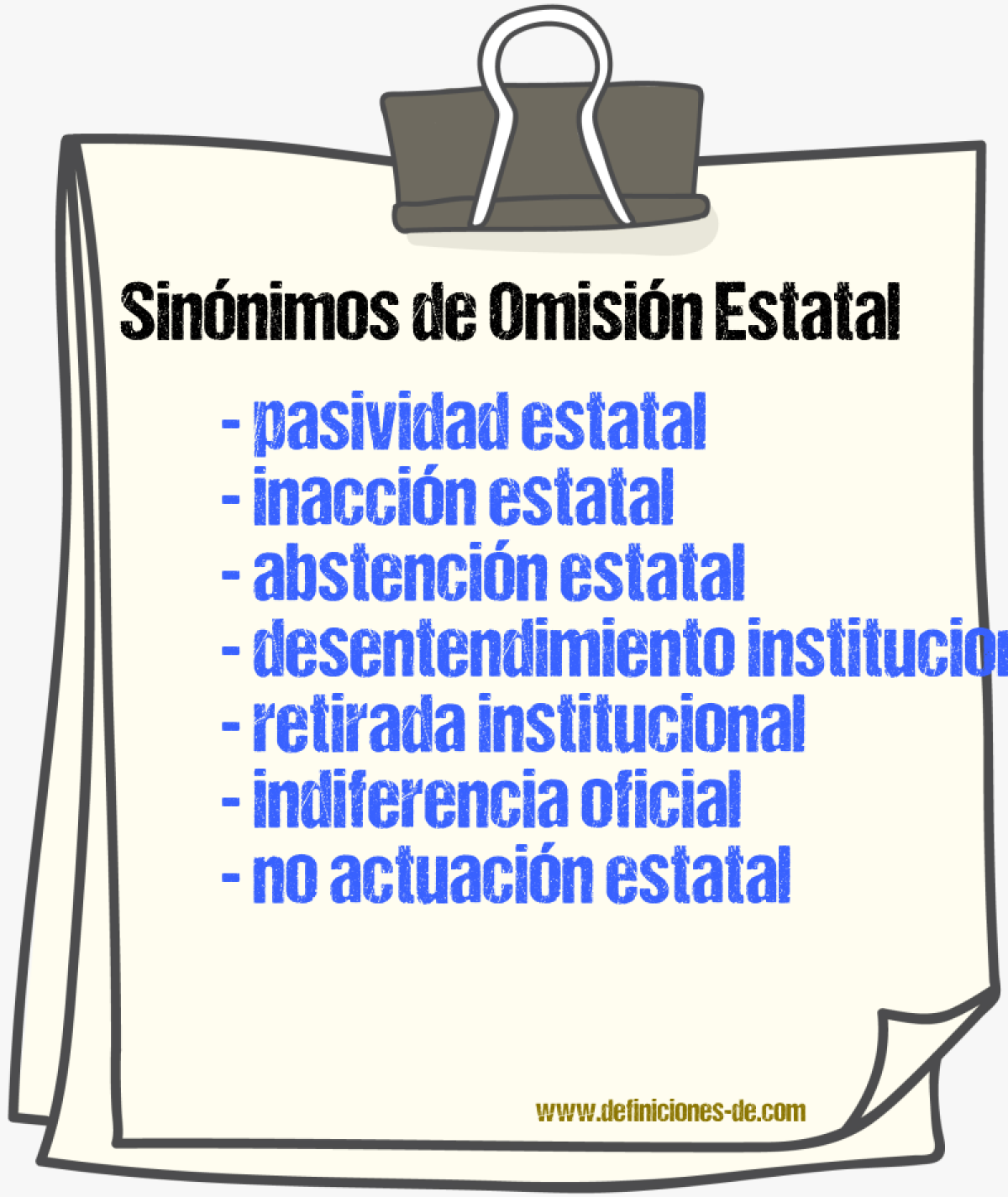 Sinónimos de omisión estatal