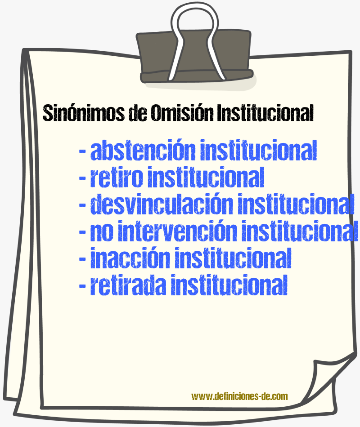 Sinónimos de omisión institucional