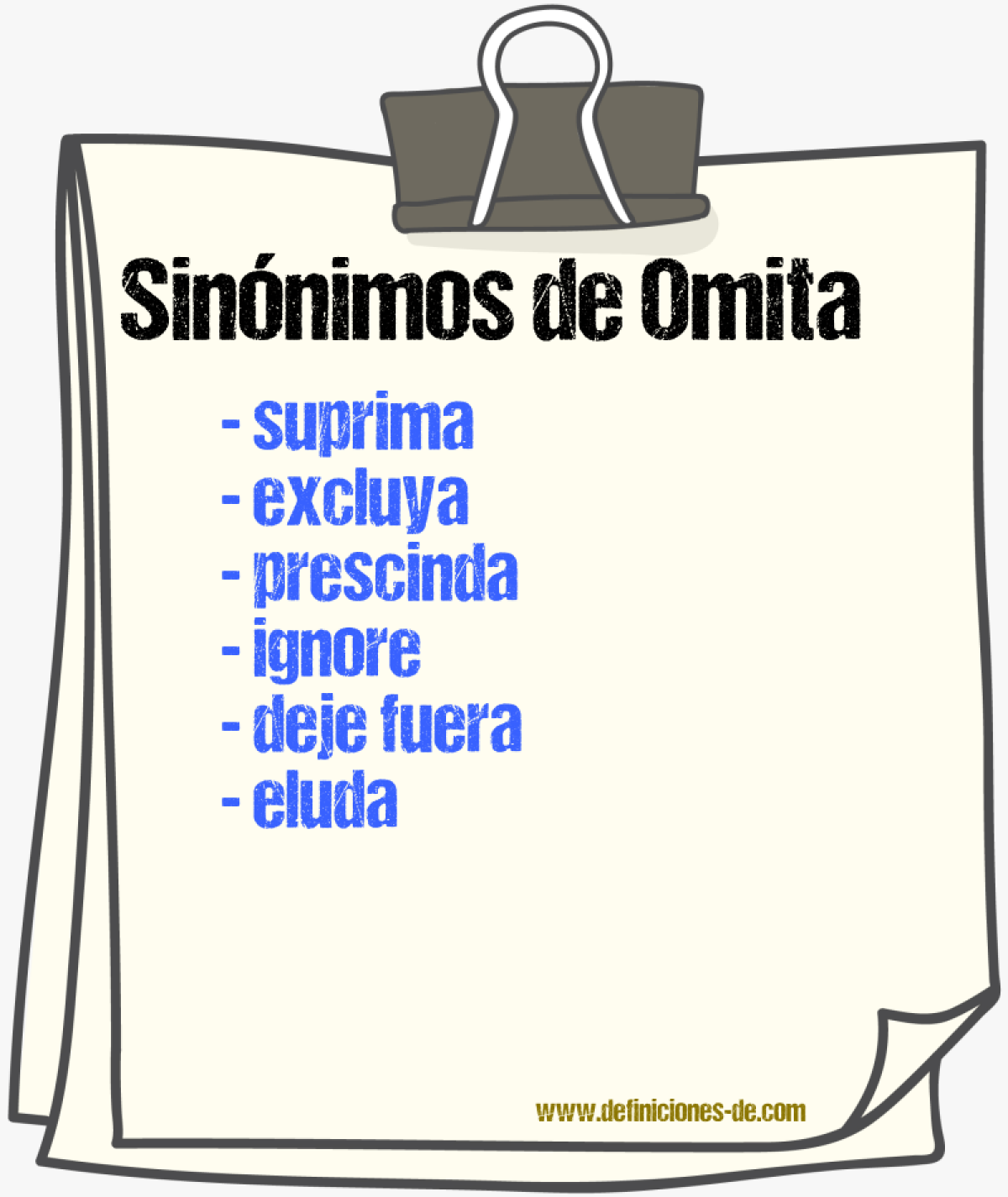 Sinónimos de omita