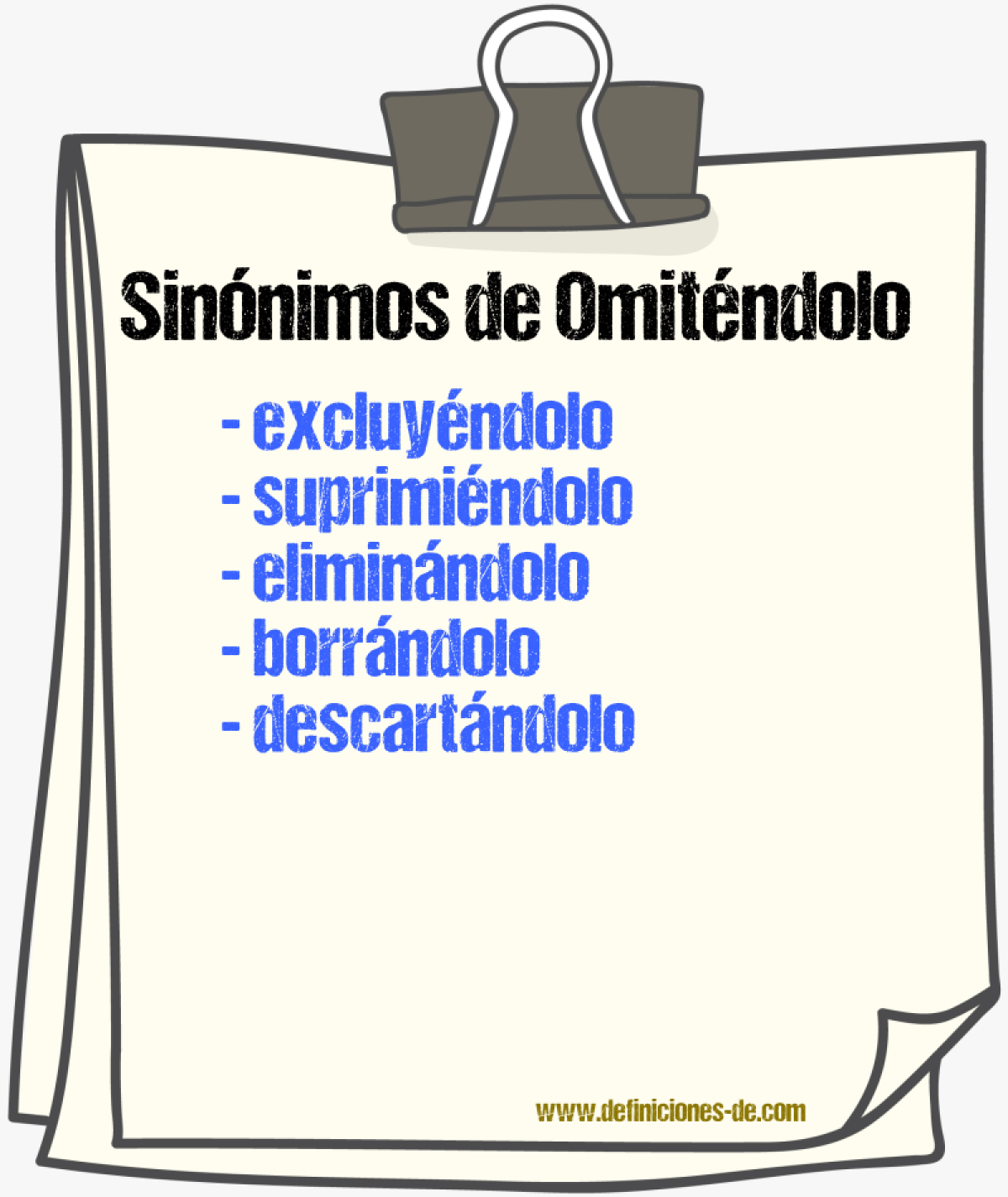 Sinónimos de omiténdolo