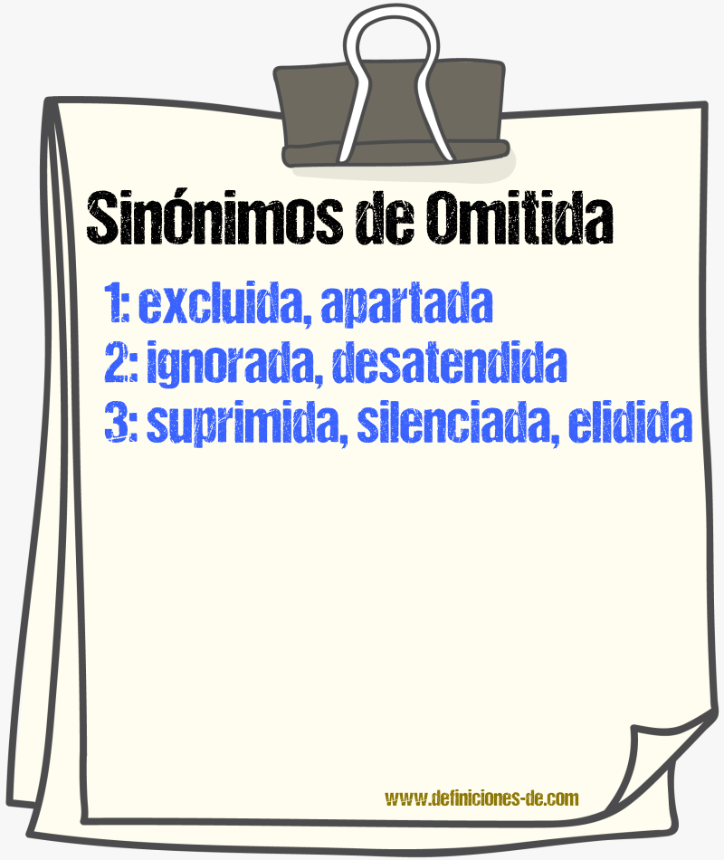Sinónimos de omitida