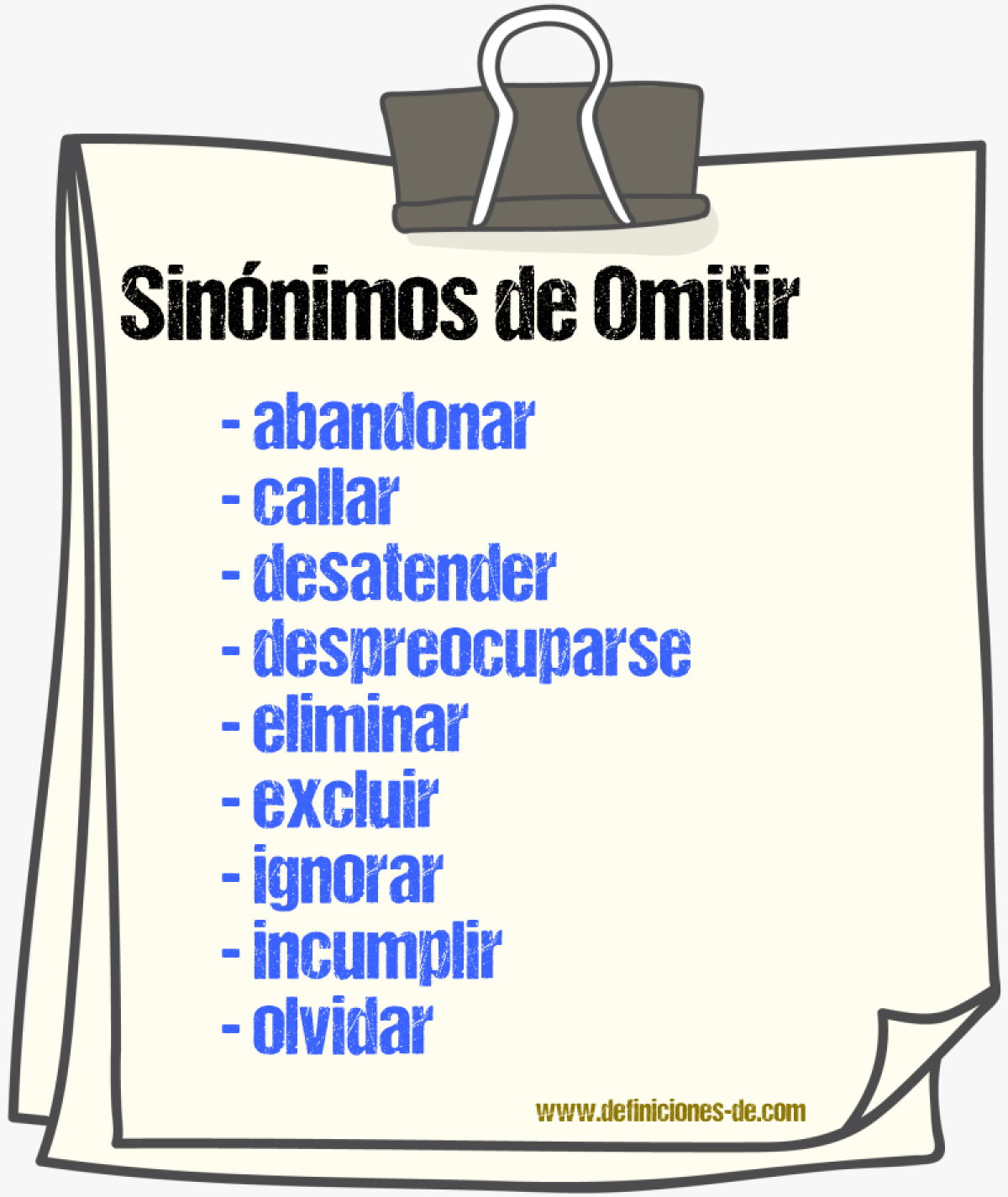 Sinnimos de omitir