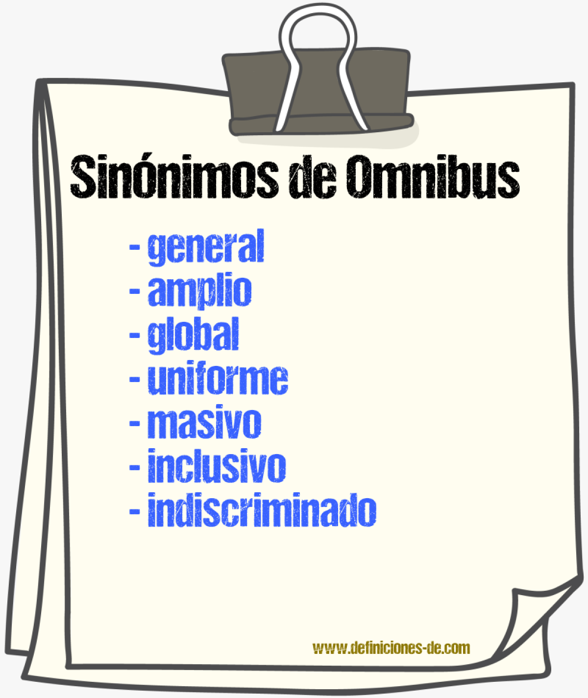Sinónimos de omnibus