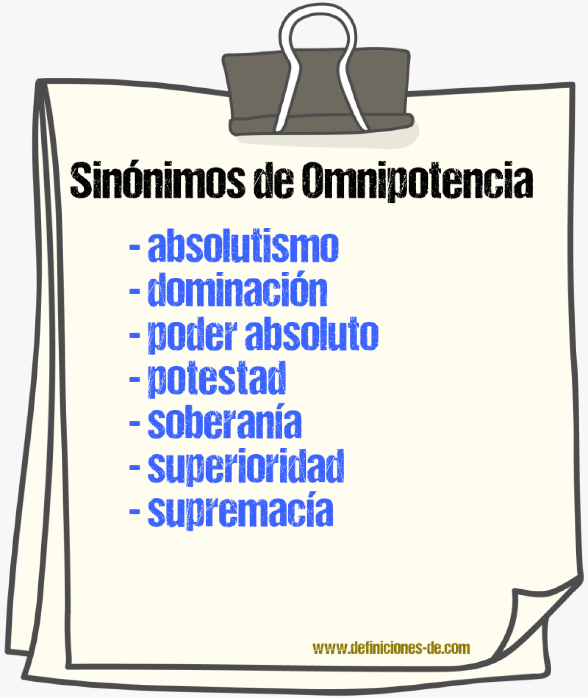 Sinnimos de omnipotencia