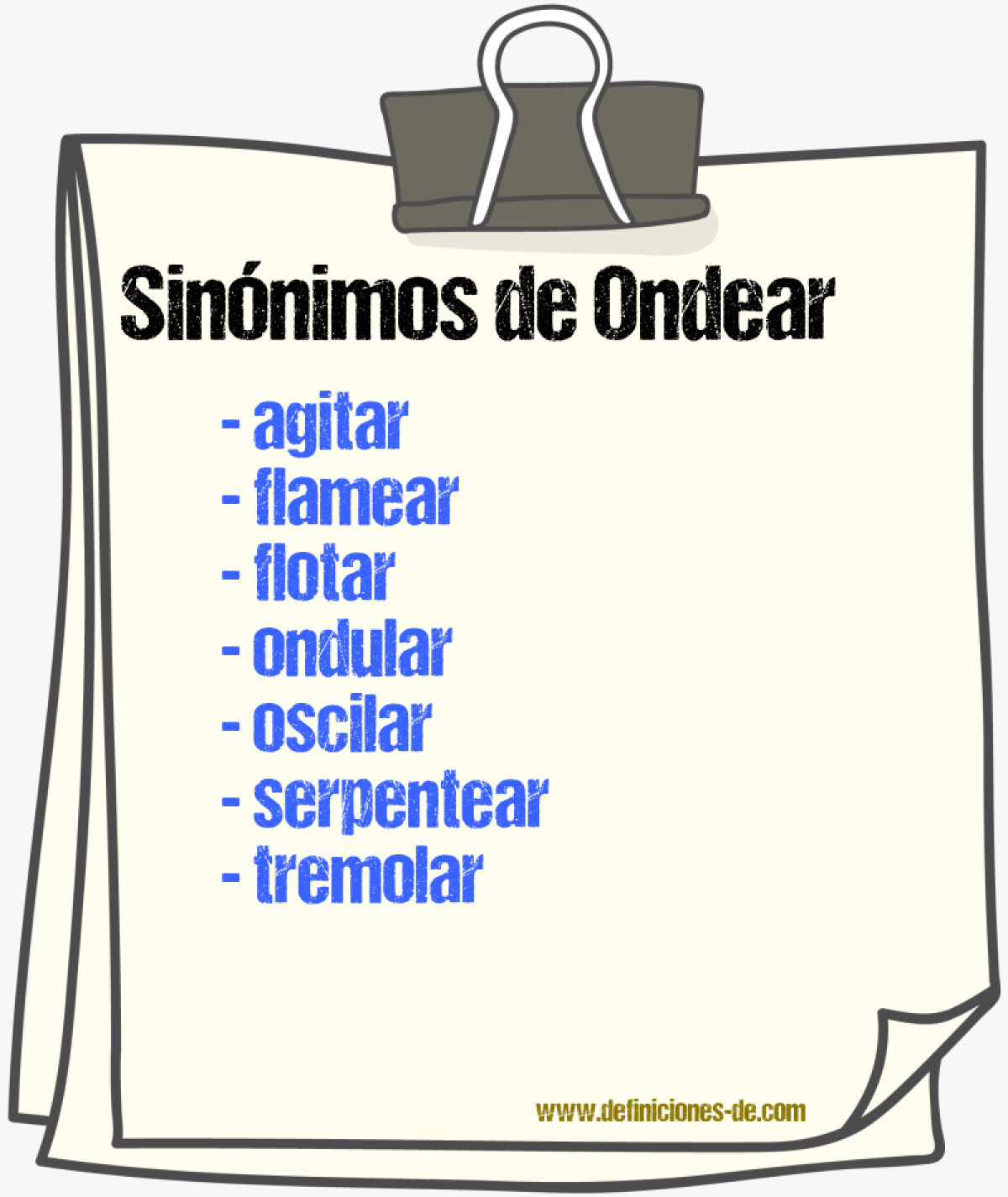 Sinnimos de ondear