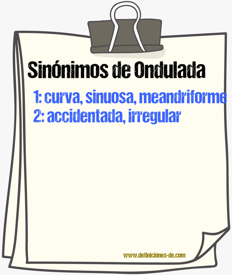 Sinónimos de ondulada