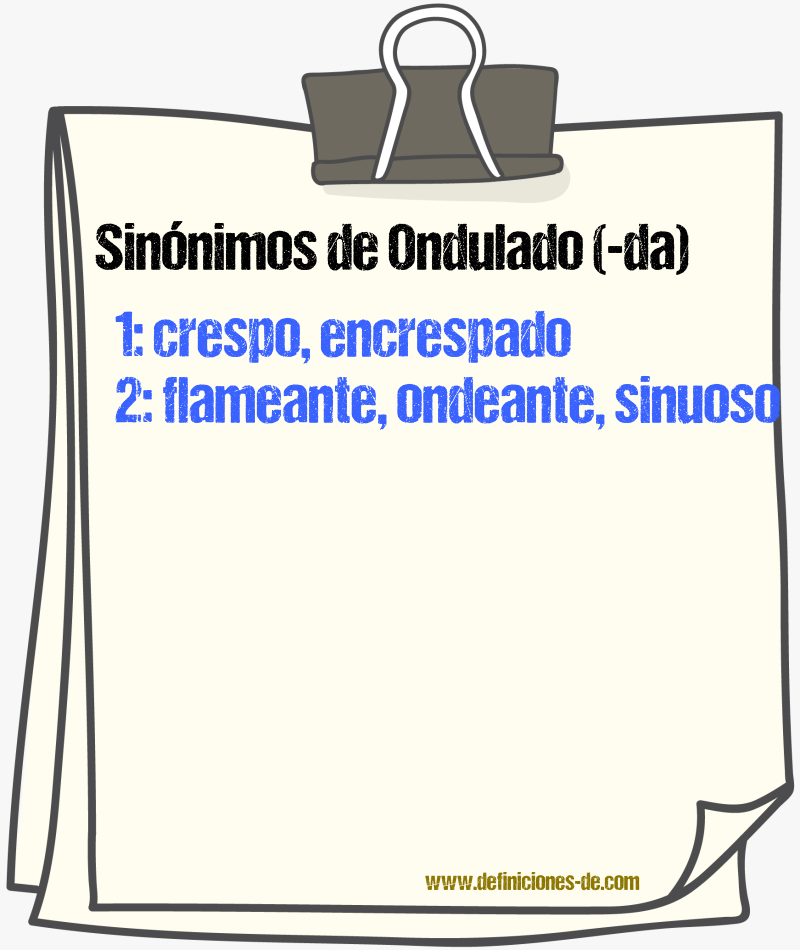 Sinnimos de ondulado