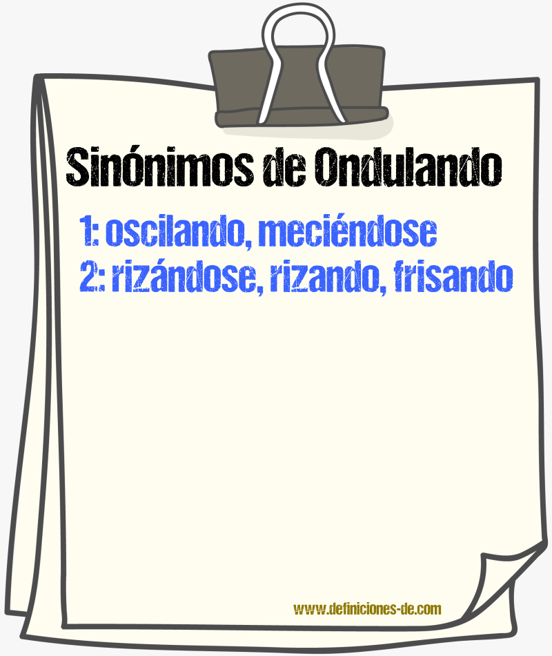 Sinónimos de ondulando