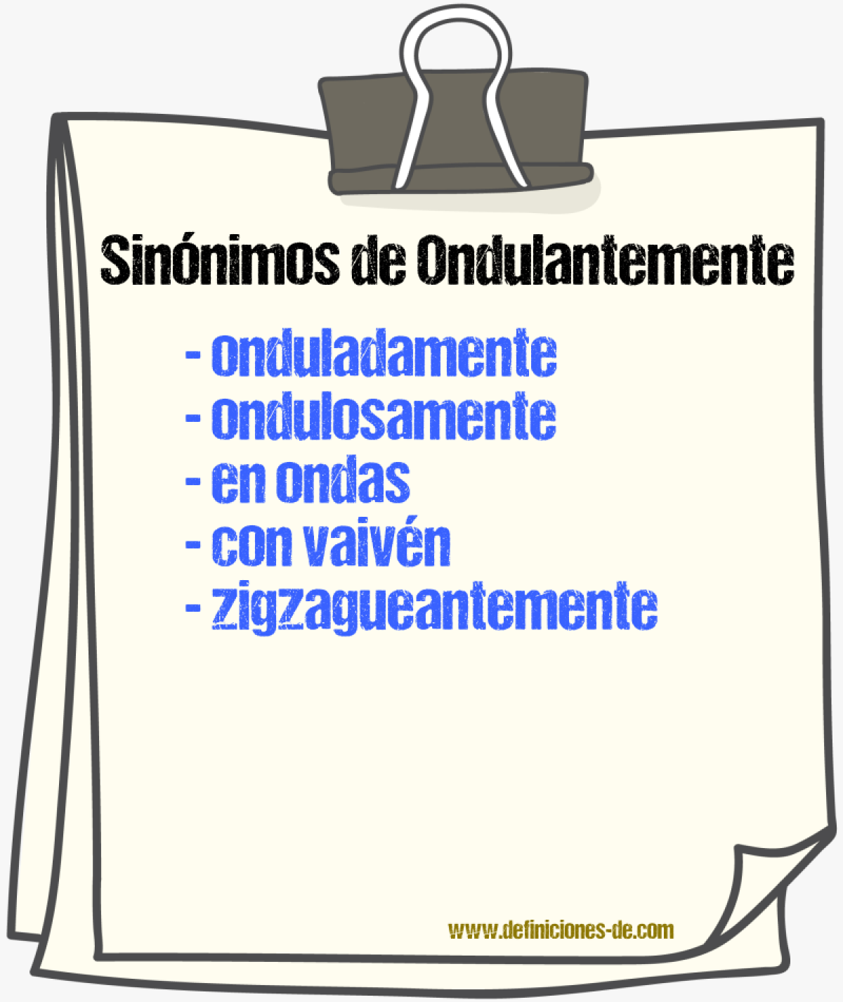 Sinónimos de ondulantemente