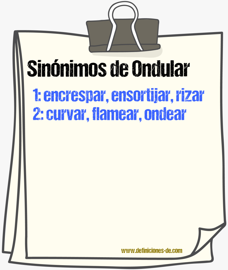 Sinnimos de ondular