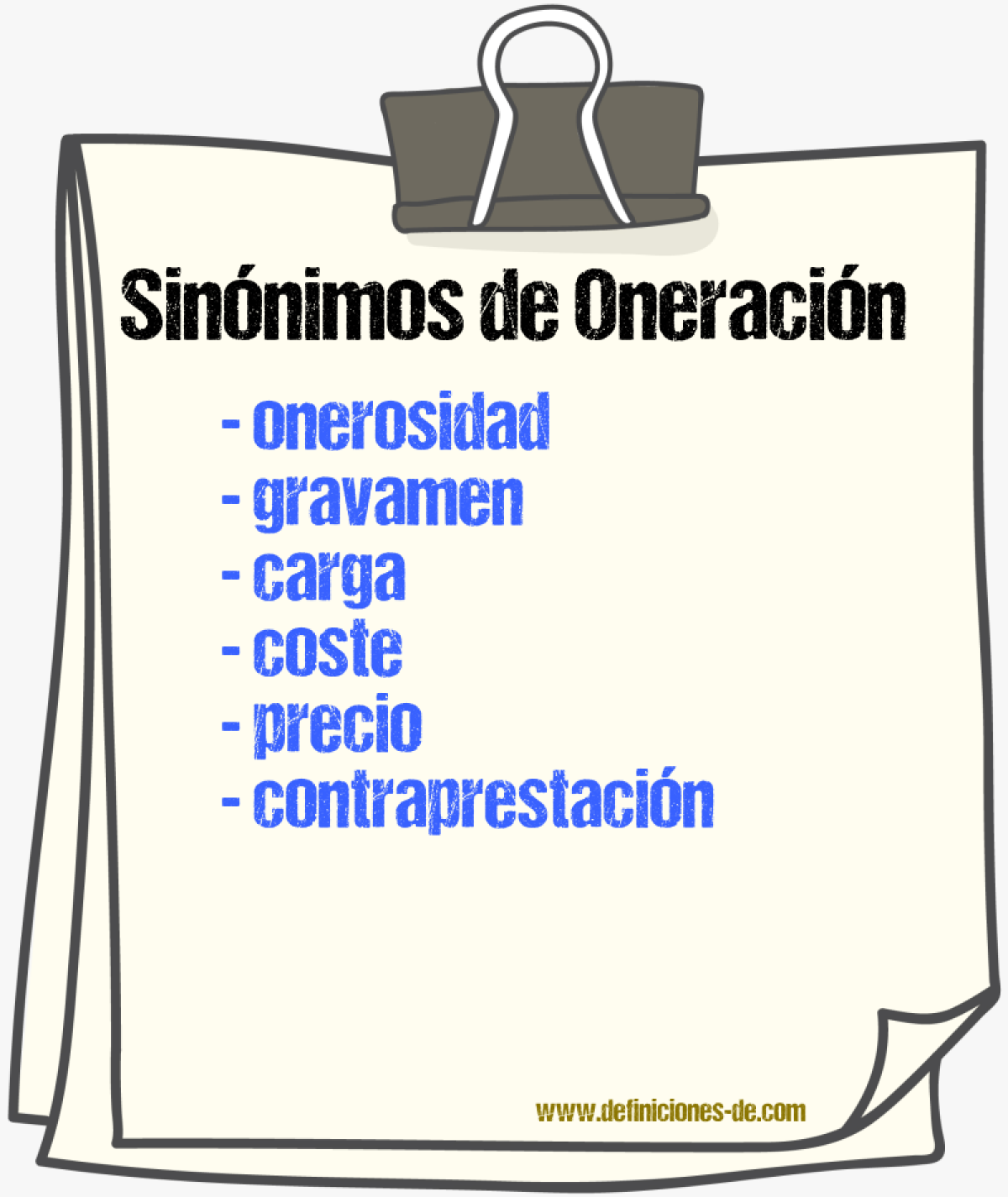 Sinónimos de oneración