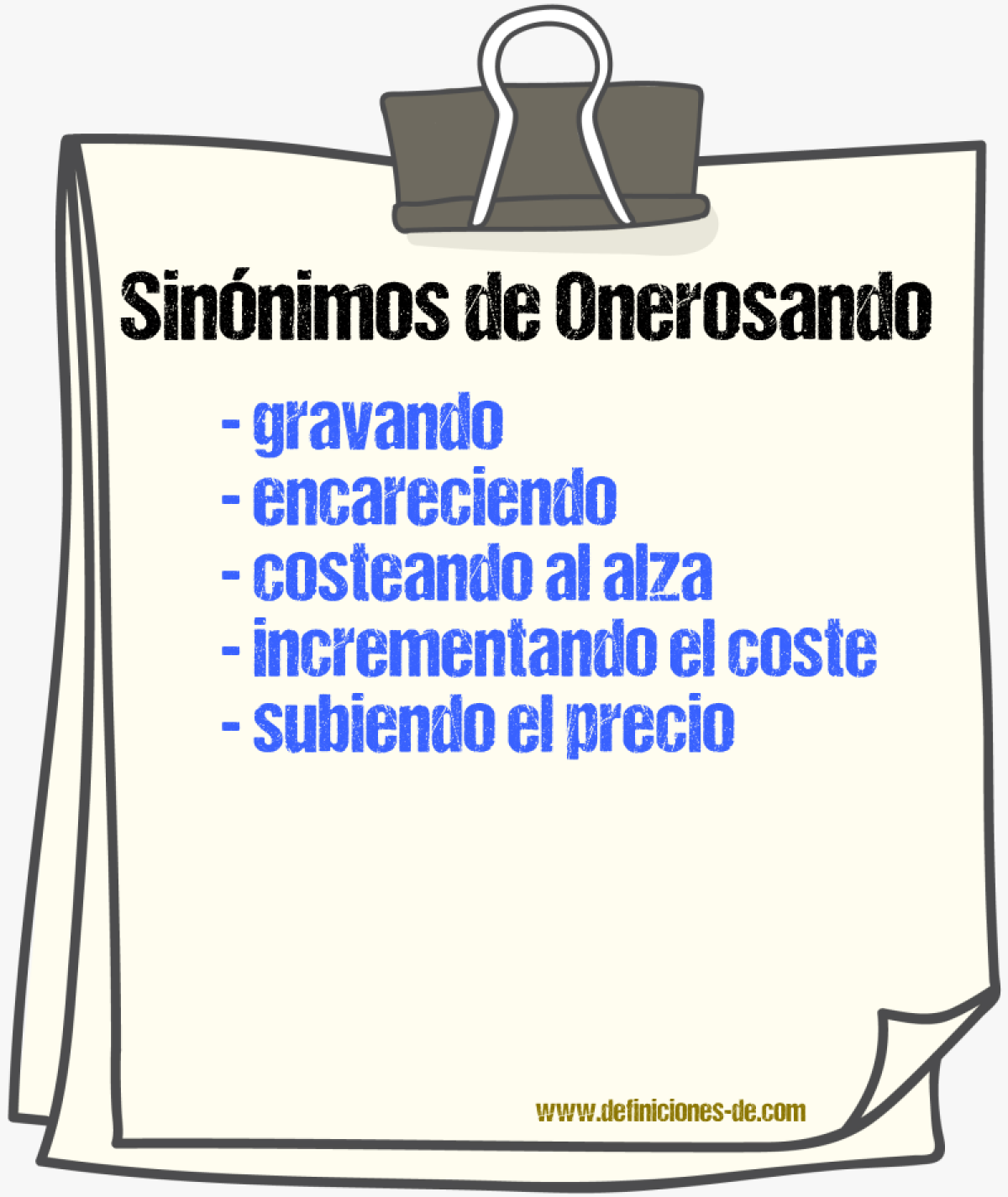 Sinónimos de onerosando