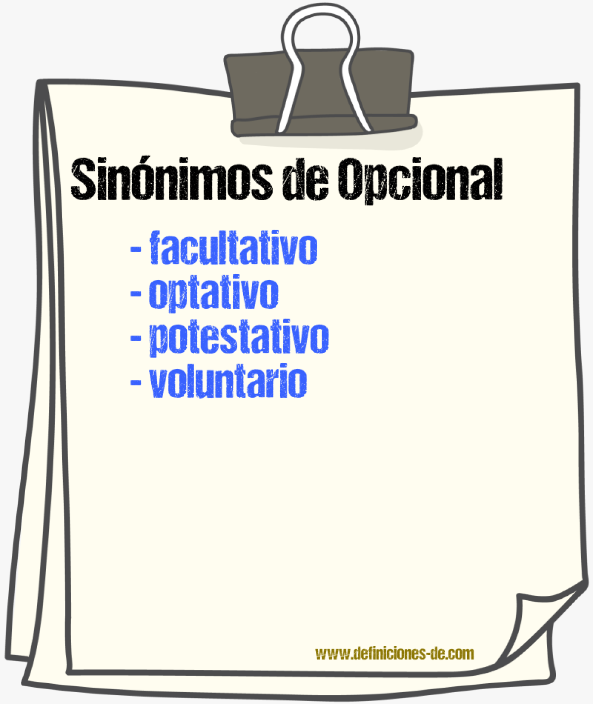 Sinnimos de opcional