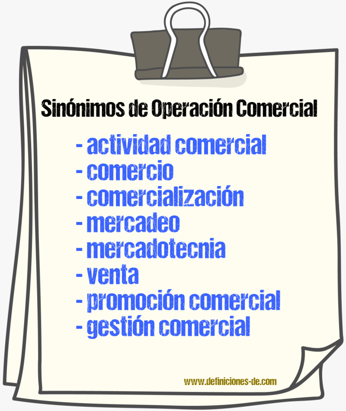 Sinónimos de operación comercial