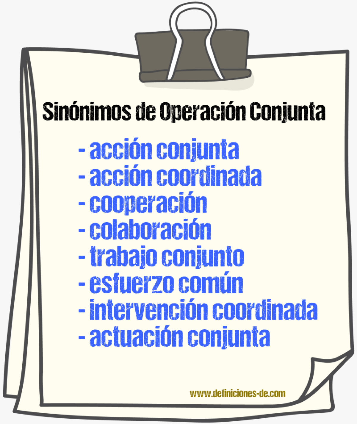 Sinónimos de operación conjunta