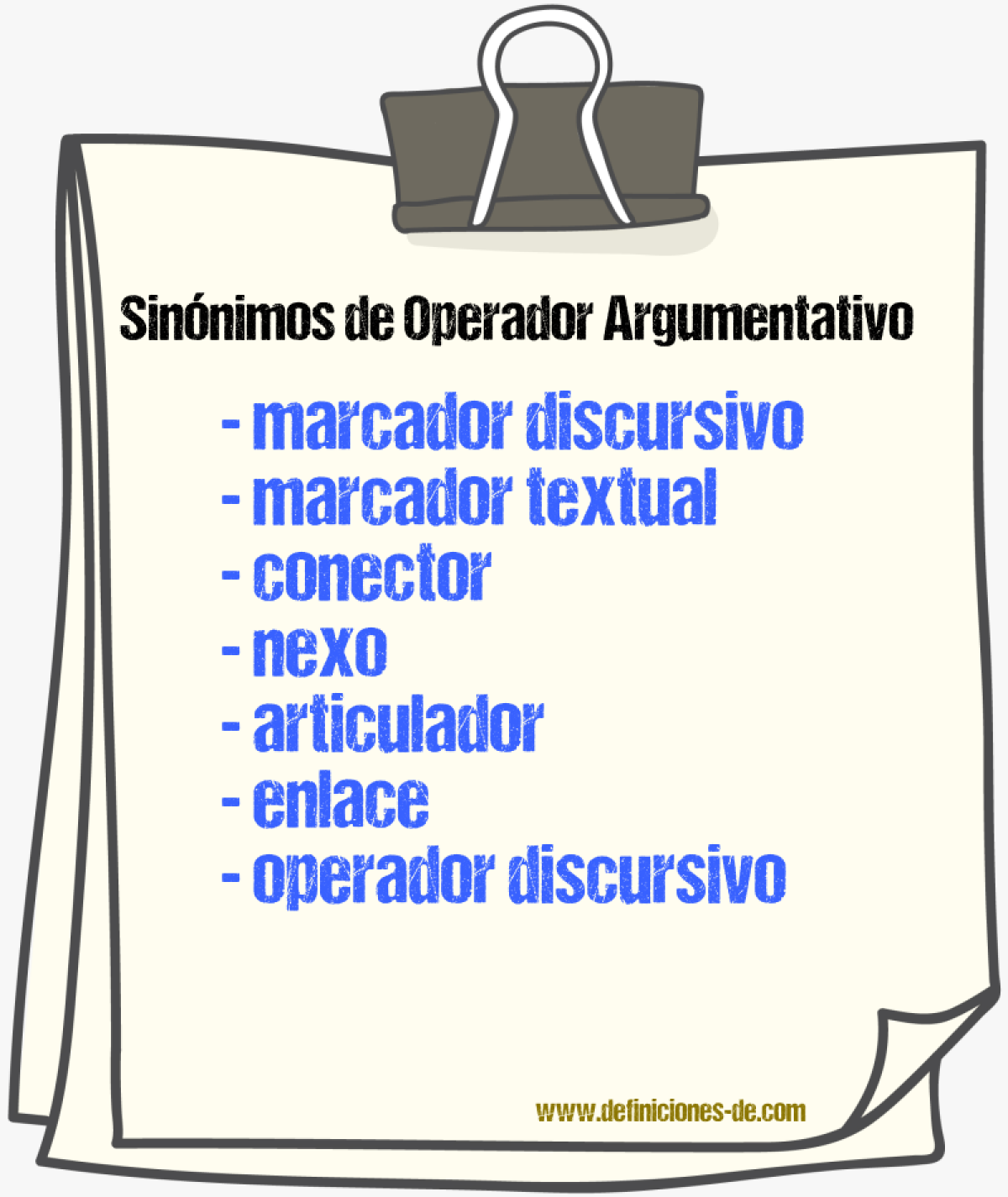 Sinónimos de operador argumentativo