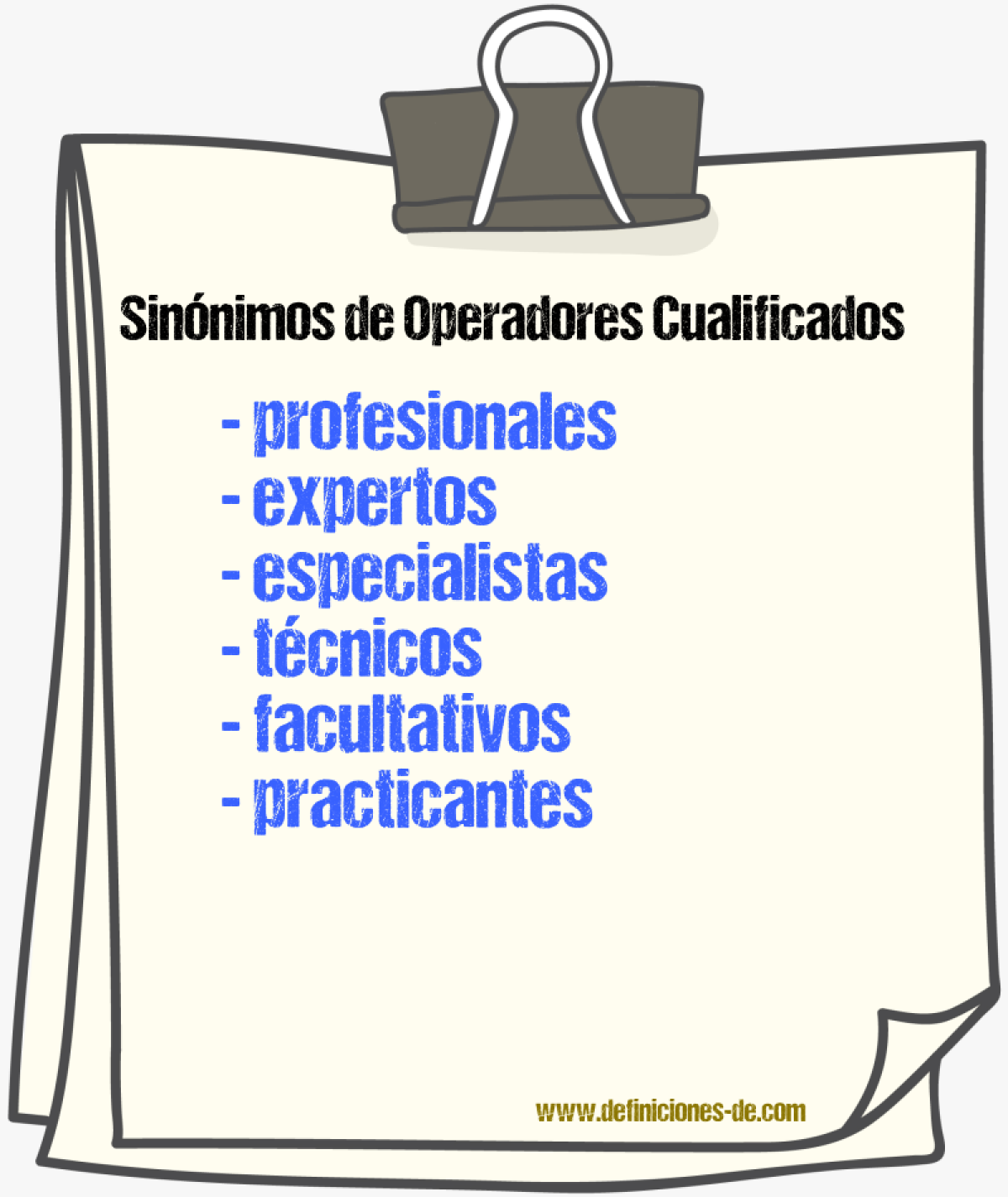 Sinónimos de operadores cualificados
