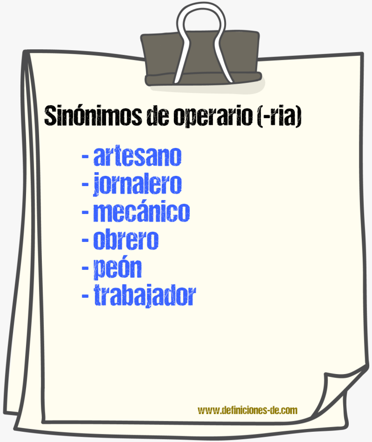 Sinnimos de operario