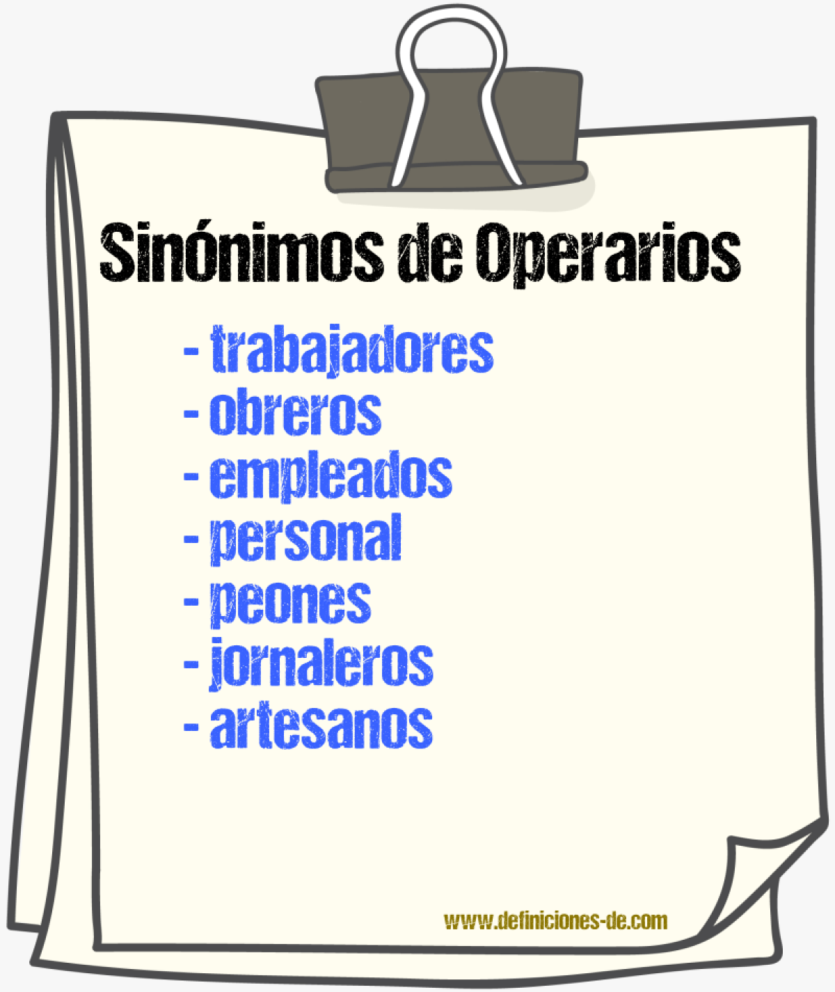 Sinónimos de operarios