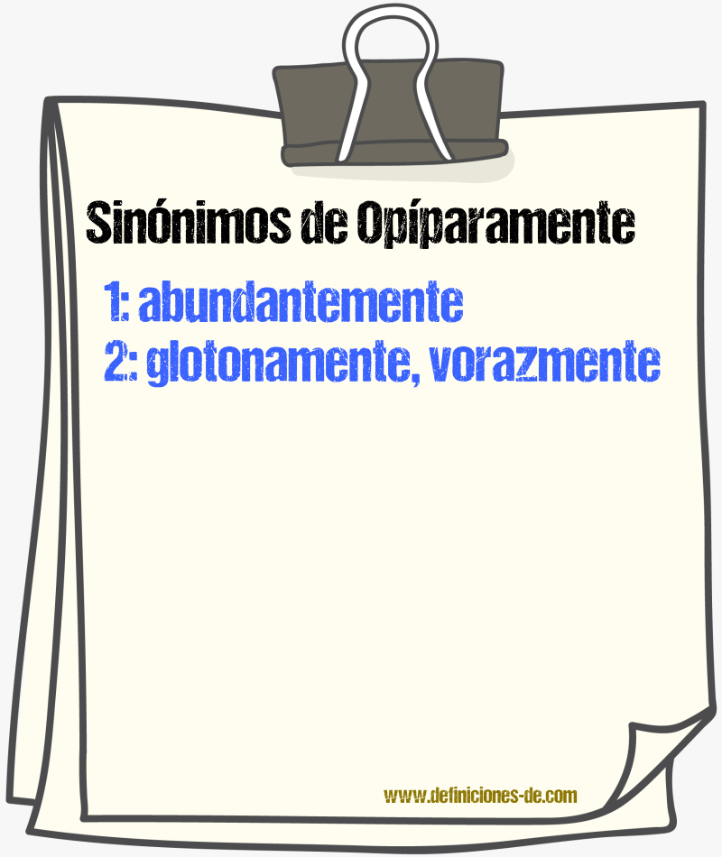 Sinnimos de opparamente