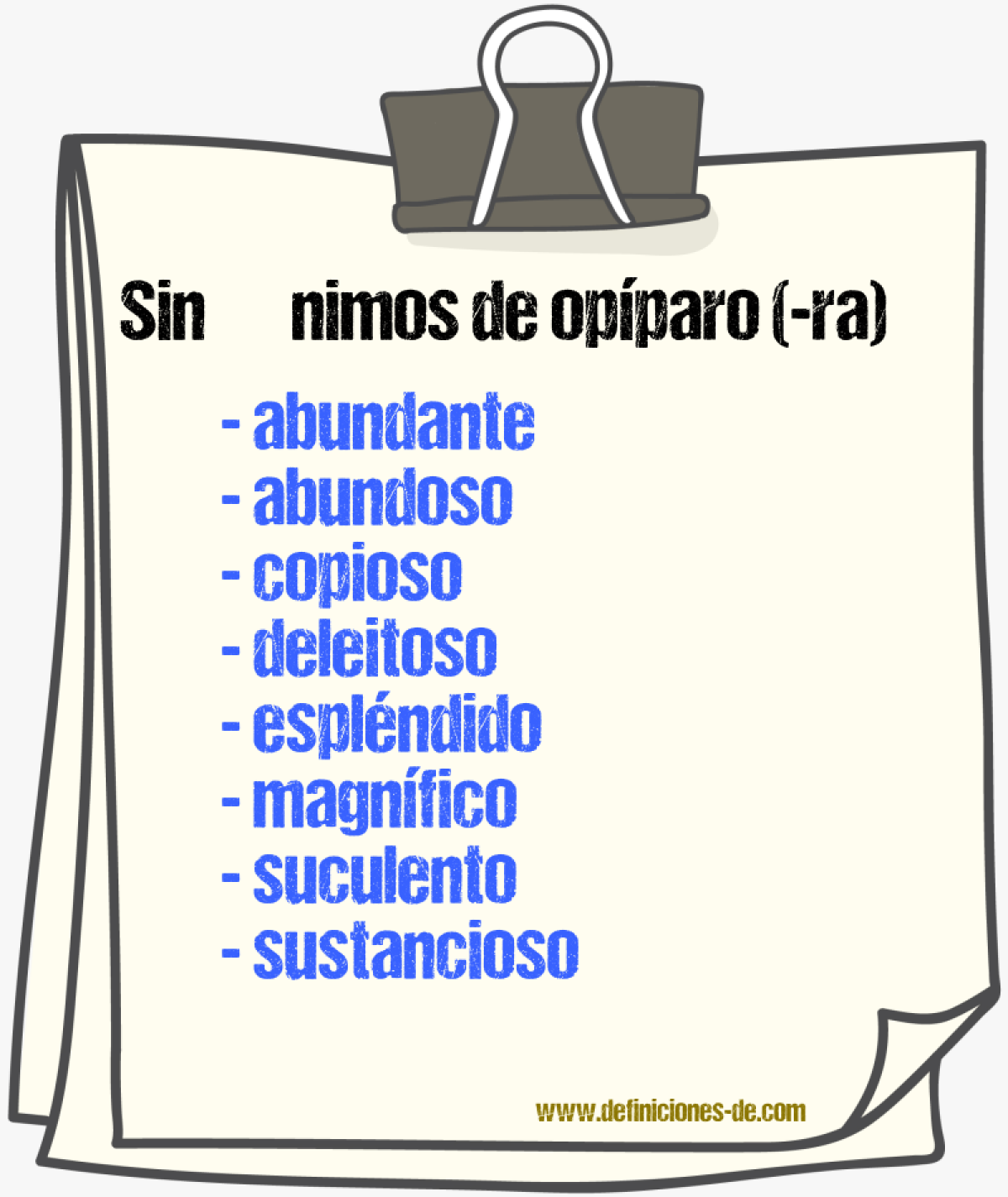 Sinnimos de opparo