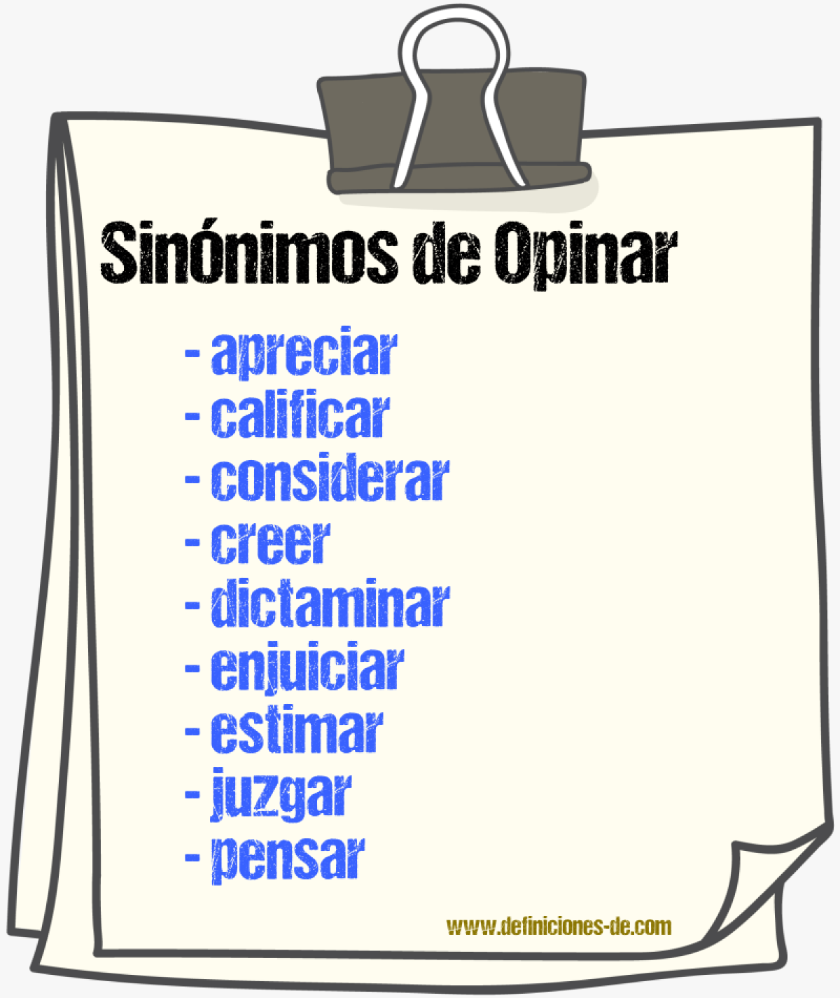 Sinnimos de opinar