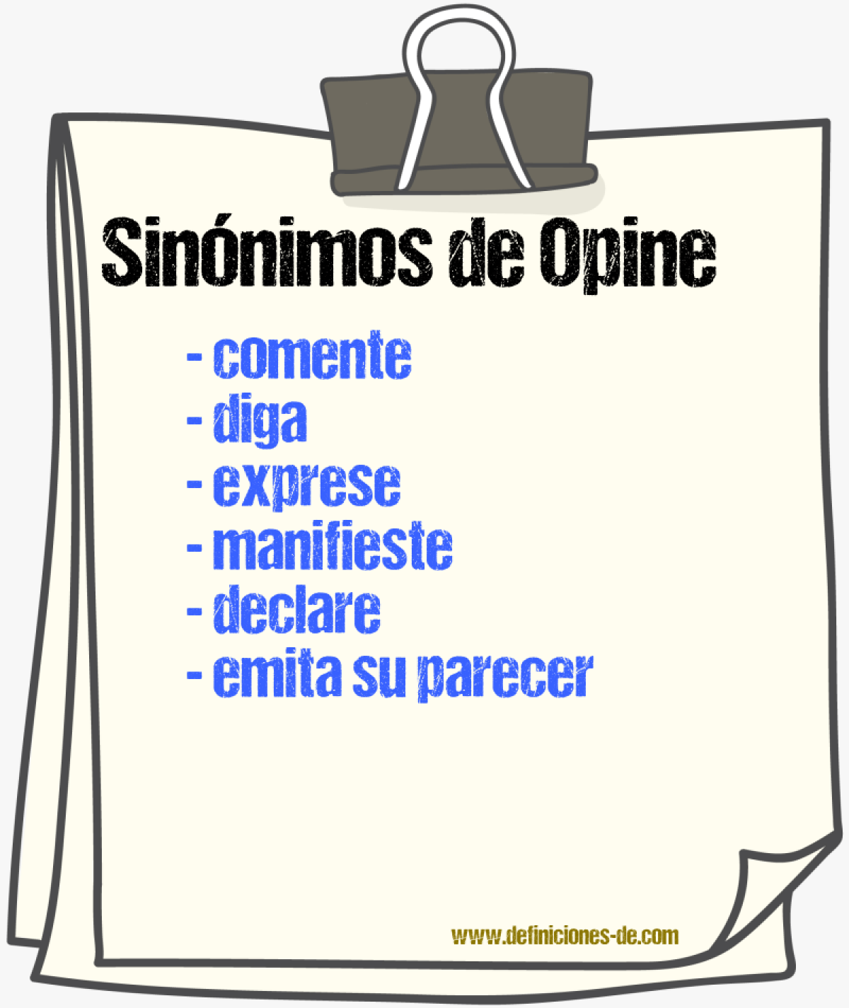 Sinónimos de opine