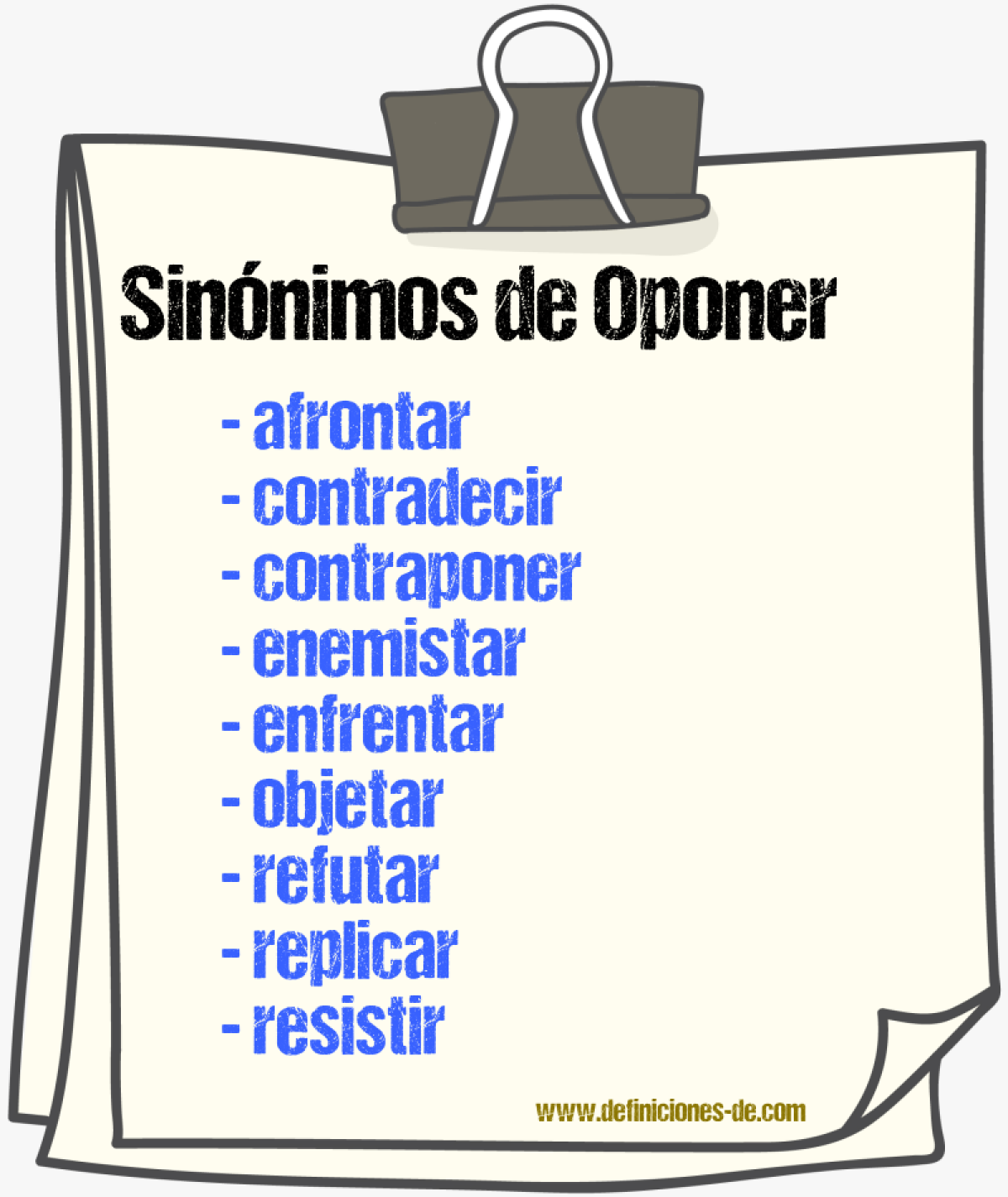 Sinnimos de oponer