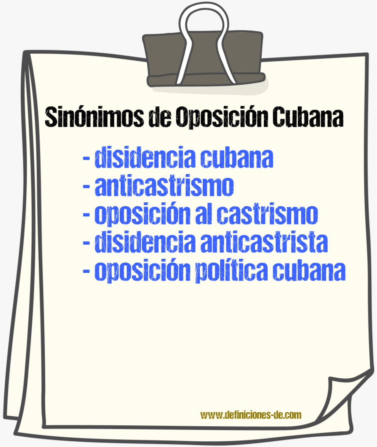 Sinónimos de oposición cubana