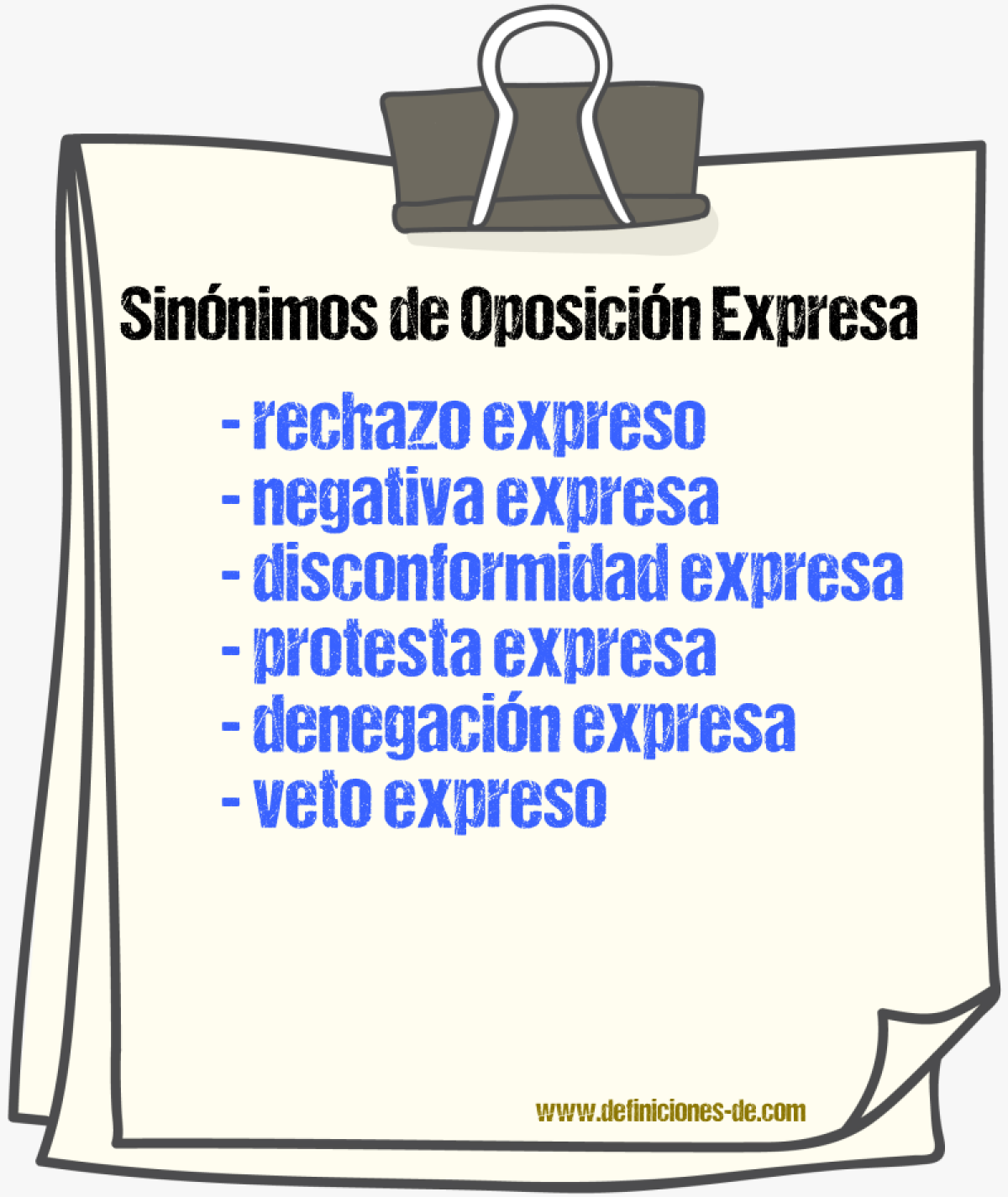 Sinónimos de oposición expresa