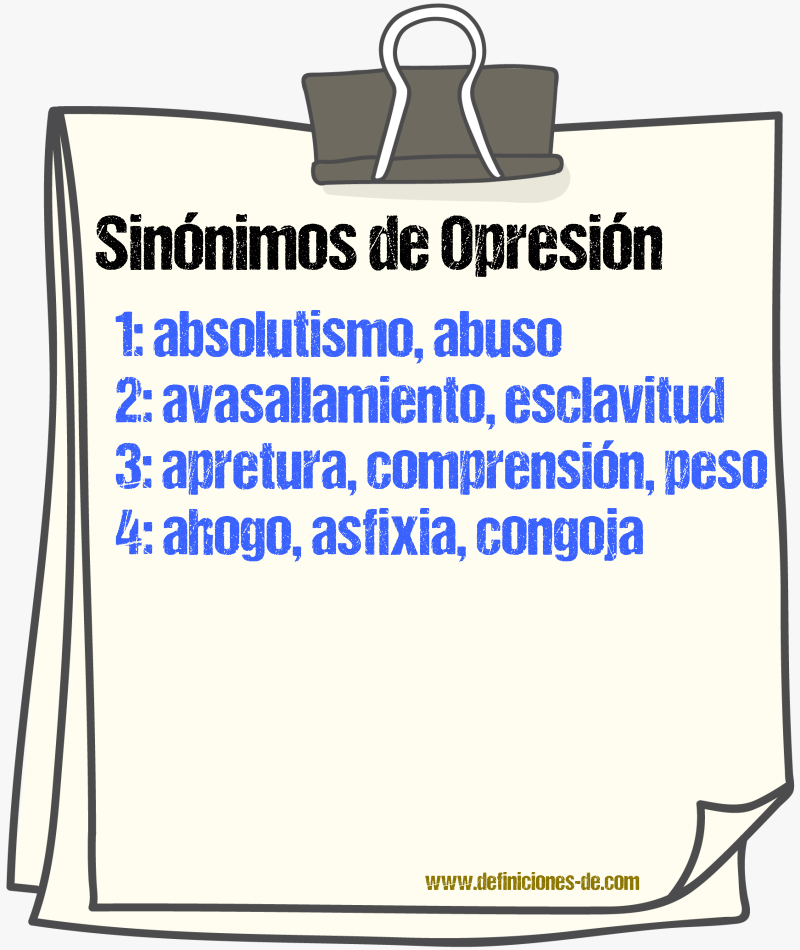 Sinnimos de opresin