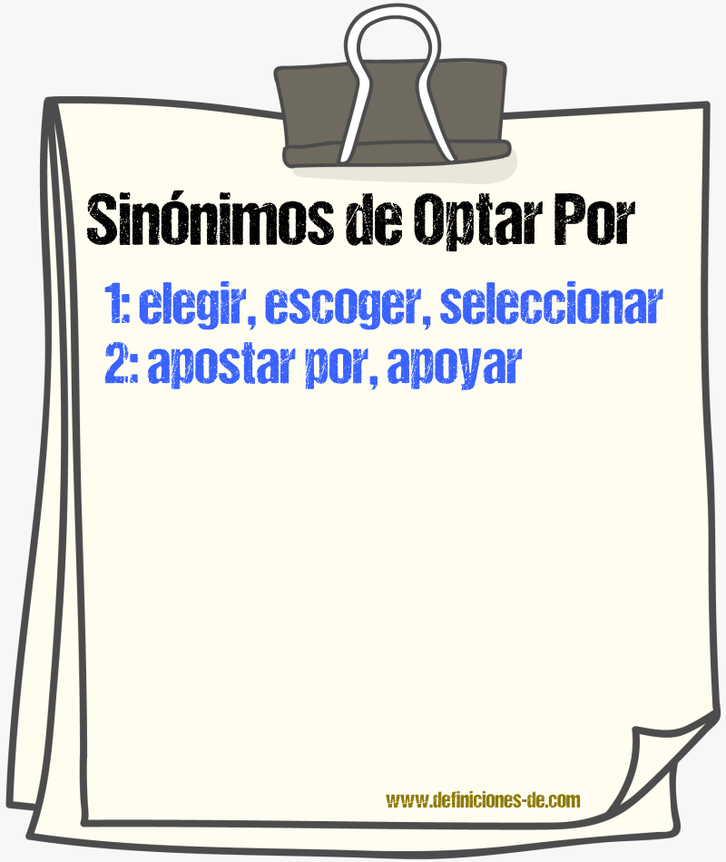 Sinónimos de optar por